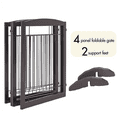 thumbnail image 6 of Alden Design 31.5" Height Foldable Pet Gate with 2 Support Feet, Espresso, 6 of 11