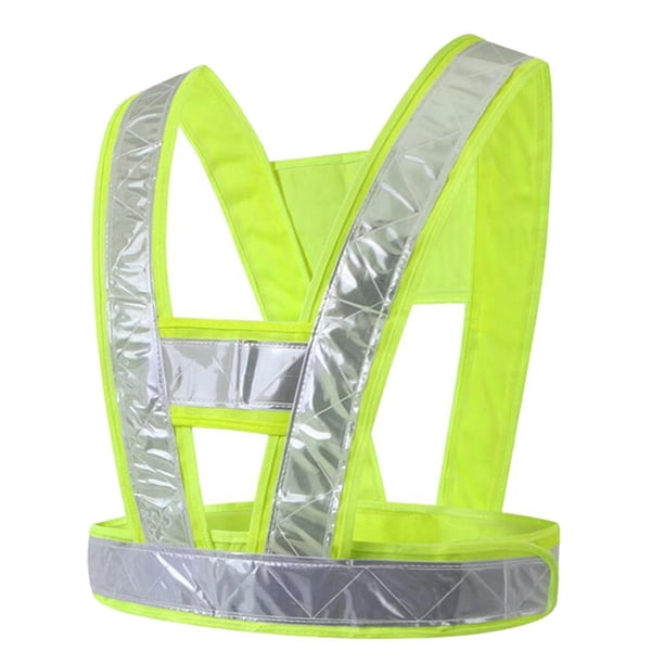 Chaleco de seguridad reflectante de alta visibilidad para obras de construcción, carreras Amarillo fluorescente (tira reflectante de celosía)
