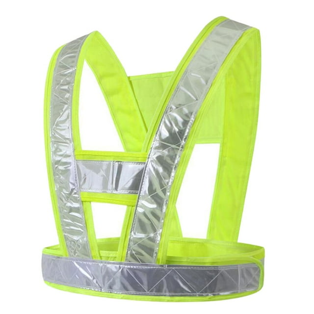 Chaleco de seguridad reflectante de alta visibilidad para obras de construcción, carreras Amarillo fluorescente (tira reflectante de celosía)