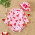 thumbnail image 2 of Girl Rash Guard Swimsuits Long Sleeve Sun Protection Cute Baby Girl Swimsuit 2-3 Years, 2 of 3