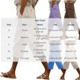 thumbnail image 4 of Bloomae Capri Pants for Women Casual Drawstring Elastic High Waist Comfy Lounge Cropped Trousers Loose Fit Lace Splicing Hollow out Capris with Pockets, 4 of 6