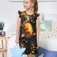 thumbnail image 4 of Balery Golden Koi And Treasure Camisón de princesa para niñas, pijama de algodón con mangas abullonadas, suave y bonito.-Large, 4 of 6