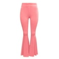 thumbnail image 5 of Clearance!BKQCNKM Flare Leggings High Waisted Pants for Women High Waisted Pants for Women Ladies Solid Color High Waist Slim Fit Casual Flared Pants Trousers Casual Pants Pink XXL, 5 of 7