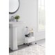 thumbnail image 4 of Organizador de estanterías Rubbermaid de 3 niveles con ruedas de metal blanco, 4 of 7