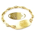 thumbnail image 1 of MedicEngraved Yellow Gold Stainless Steel Custom Medical Alert Bracelet - 6mm Infinity Link, 1 of 7