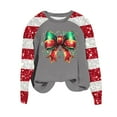 thumbnail image 4 of ZRGHAOYLQ Long Sleeve Sparkly Sequin Pullover Top Womens Christmas Bow Print Sweatshirt Christmas Crewneck Sweatshirts for Christmas Gifts Fall Winter Raglan Sleeve Christmas Holiday Shirts Tops, 4 of 5