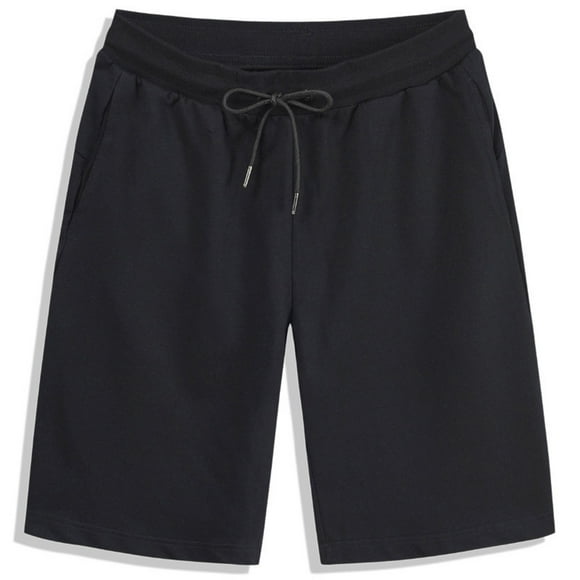 LOVZFMLL Men's Casual Shorts, Relaxed Fit Solid Color Home Wear Shorts for Men, Sports Workouts Running Basketball Jogger Shorts Black 3XL