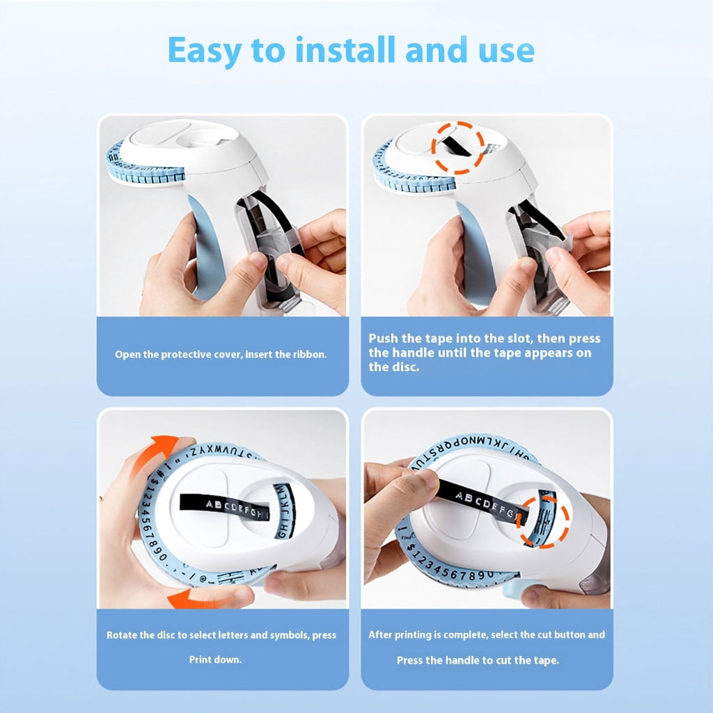 Embossing Device Portable Manual Press Label Maker Creative E975 Labelling Device for Home Office Use