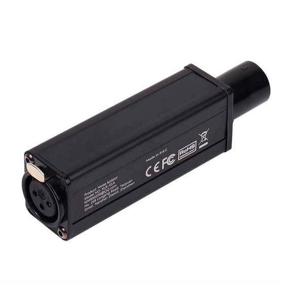 XLR Audio Noise Isolator Balanced Audio Common Ground Current Sound Elimination Noise Reduction Mixer Microphone Sound,1 * XLR Audio isolator,Black