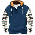 thumbnail image 2 of Jinhomg Mens Fleece Lined Hoodies Vintage Western Cowboy Sweatshirts Casual Comfy Long Sleeve Country Graphic Pullover Tops with Pocket Dark Blue XL, 2 of 5