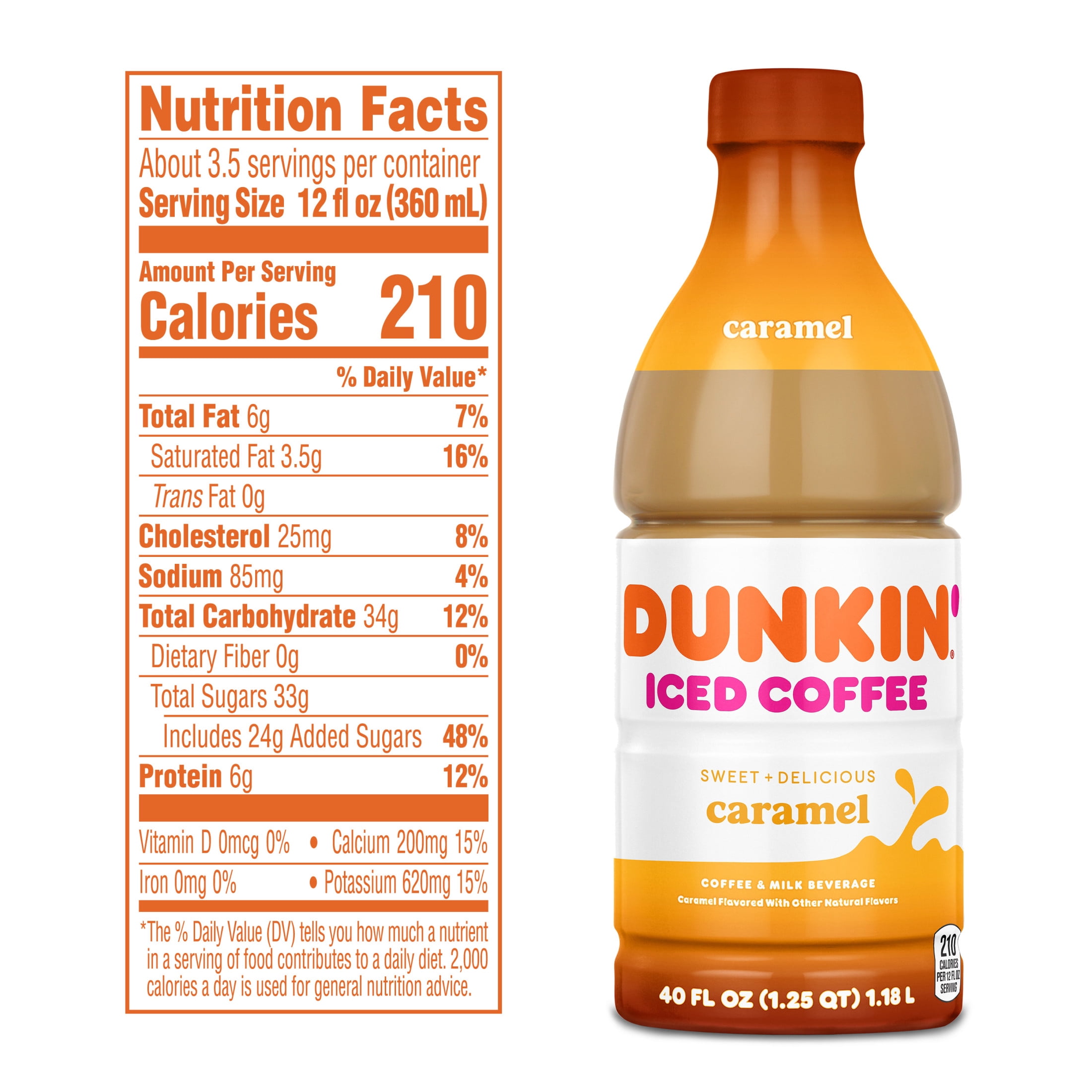 Dunkin' Caramel, Iced Bottled Coffee Drink, 40 fl oz