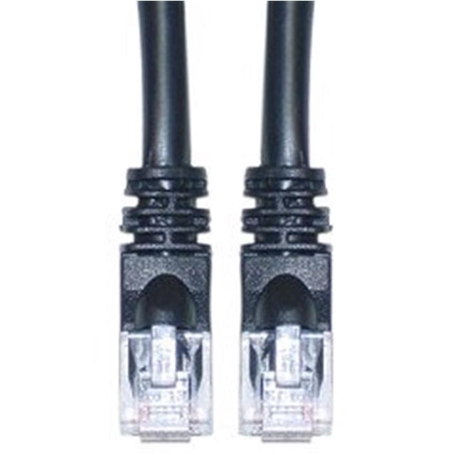 Cat6 Black Ethernet Patch Cable Snagless Molded Boot 25 foot