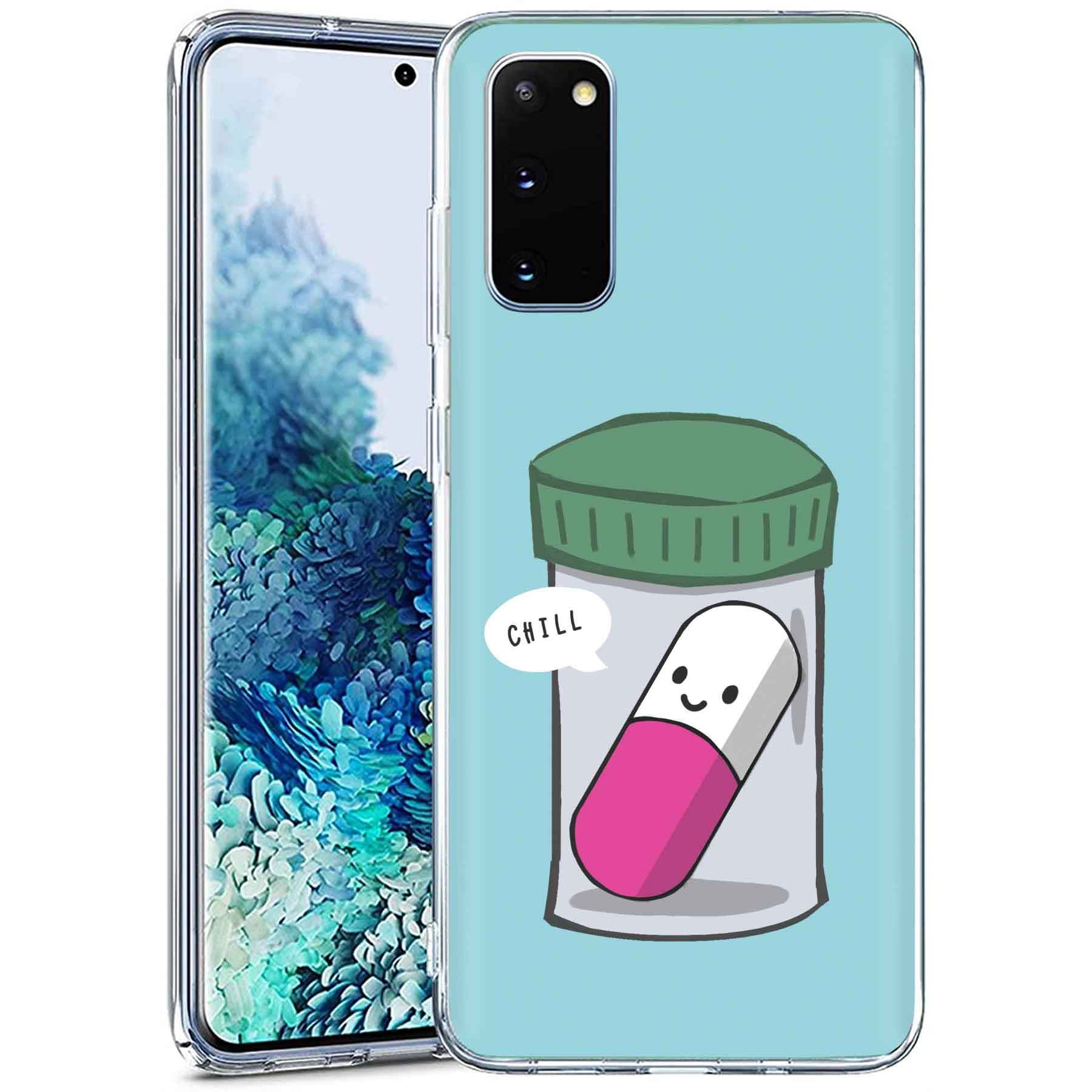 Talkingcase Clear Phone Case Samsung Galaxy S Fe 4g 5g Not Ssm G780f Pill Say Chill Print Light Weight Flexible Soft Touch Cover Anti Scratch Walmart Com Walmart Com