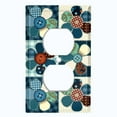 thumbnail image 2 of Metal Light Switch Plate Outlet Cover (Flower Patch Teal - Single Duplex), 2 of 2