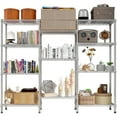 thumbnail image 2 of IVV Multiple Rows Heavy Duty Metal Shelf, NSF Certified Storage Wire Shelving Unit, Adjustable Storage Rack for Garage, Pantry, Kitchen, 62.9"L x 13.78"W x 59.06"H, Silver, 2 of 10