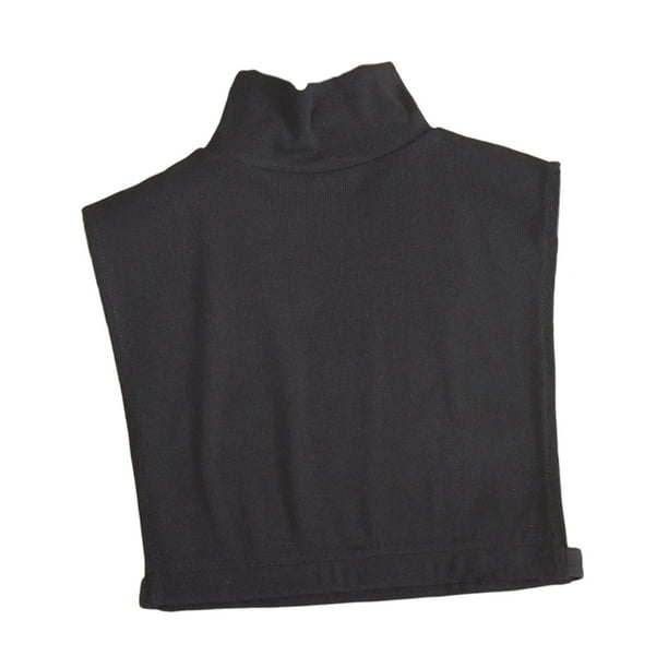 Elegant Blouse Collar High Neck Cover Neck Warmer Solid Color Detachable Clothes Accessories Pullover Sleeveless for Casual Women Black Walmart