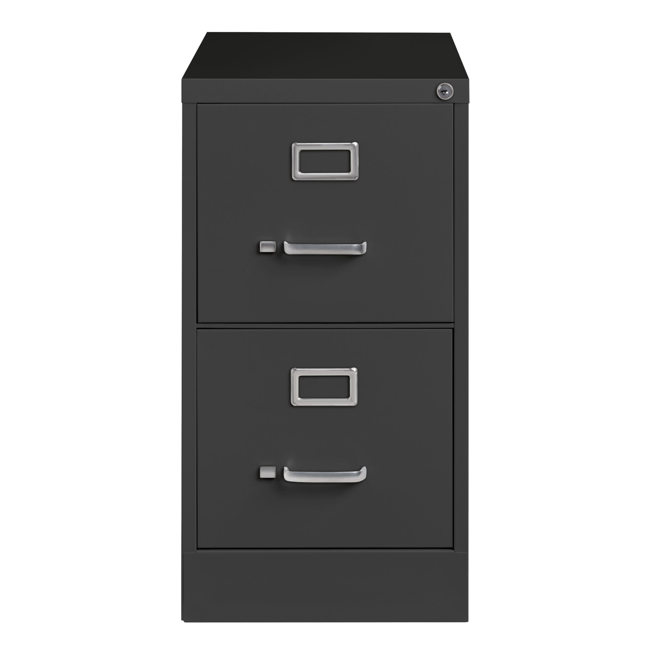 Hirsh 2 Drawer Letter Locking Metal Vertical File Cabinet, 26.5" Deep, Charcoal