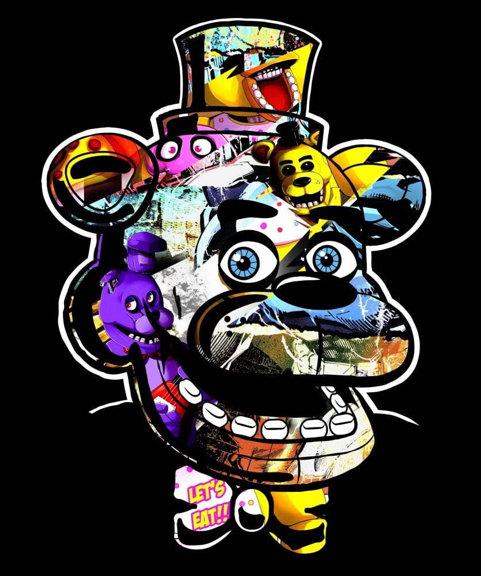 Five Nights at Freddy's Freddy Face Graphics Boys Black T-shirt-Large