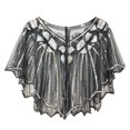 thumbnail image 4 of HNMKIU Women Cover up Shawl Mesh Loose Cloak Shawl Dress Wrapped With Party Banquet Sequin Sweetheart Stole Scarf Women's Evening Wraps SL1,One Size, 4 of 4