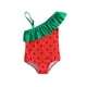 thumbnail image 5 of Odeerbi 4-7 Años Niñas Sandía Traje de Baño de Una Sola Pieza Lindo Ruffle Rápido Seco Traje de Baño de Verano, 5 of 9