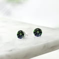 thumbnail image 5 of Gem Stone King 925 Sterling Silver Mystic Topaz Green Stud Earrings for Women Men (3.00 Cttw, Round 7MM), 5 of 5