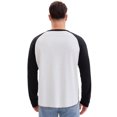 thumbnail image 3 of DARING DIVA Men's Long Sleeve Color Block Casual Raglan T-Shirt M Black White, 3 of 7