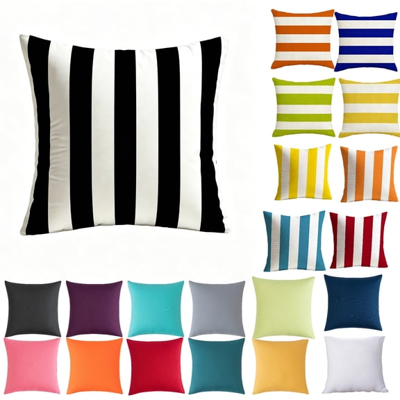 18x18 Inch Striped Outdoor Waterproof Pillow Cover Modern Decorative Cushion Case for Patio Porch Living Room Bedroom, Birthday Gifts