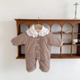 thumbnail image 2 of Body De Bebé Canastilla Onesies Para Niños Pequeños Acolchado Engrosamiento Mono Otoño Invierno Ropa Floral Cálido Algodón Ropa Mameluco Mameluco Ropa De Salida Caqui Odeerbi LM103-3173, 2 of 9
