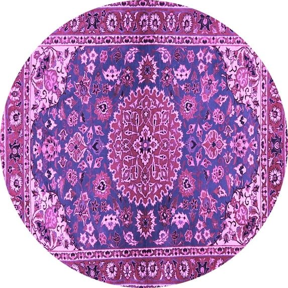 Ahgly Company Indoor Round Persian Purple Traditional Area Rugs, 5' Round