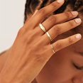 thumbnail image 4 of Juego de anillos de oro, anillos apilables chapados en oro de 18 quilates para mujer, juego de apilamiento de anillo de cúpula y anillo de banda, anillo de cúpula de estrella de 2 piezas, (tamaño: 8) Feliz Sencillez, 4 of 5