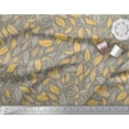 thumbnail image 3 of Soimoi Yellow Georgette Viscose Fabric Autumn Leaves Print Sewing Fabric Yard 42 Inch Wide, 3 of 3