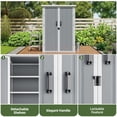 thumbnail image 5 of Uforic 60 Cu.Ft Outdoor Storage Shed, Weatherproof Tall Plastic Cabinet w/ Shelves, Lockable, Gray, 5 of 8