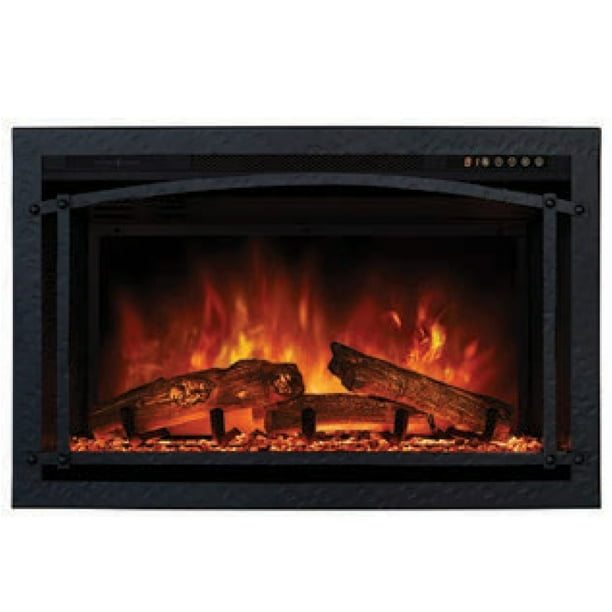 Modern Flames Hammered Black Magnetic Trim Overlay For Zcr2 Electric Fireplace Insert Com Modern Flames Hammered Black Magnetic, Black Fireplace Insert Trim