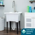 thumbnail image 3 of TEHILA LUXE 18 Gallon White Utility Sink with Stainless Finish Coil Pull-Down Faucet - 9510, 3 of 11