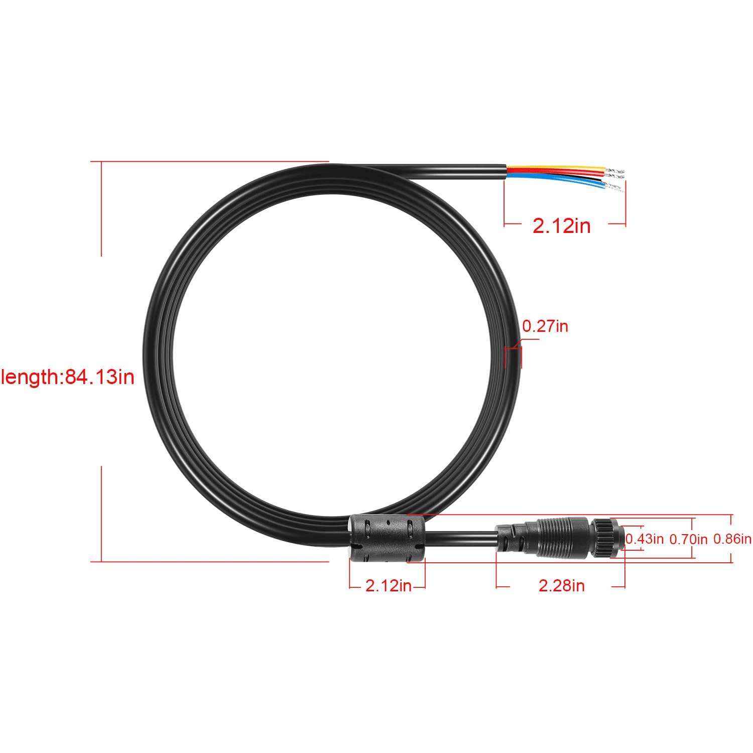 xzyuan 000-00128-001 4-Pin Power Cable for Simrad - Compatible with GO, NSS evo3, Vulcan, Zeus3-2m (6.5ft) Bare Wire Output for Power, Alarm, and Control Bus