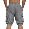 thumbnail image 6 of Mens Capri Pants Summer Casual Heavyweight Elastic Waist Relaxed Fit Cropped Cargo Pants with Pockets, 6 of 9