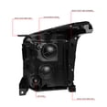 thumbnail image 3 of DNA Motoring For 15-20 GMC Yukon /XL Black Clear LED DRL Signal Projector Halogen Headlight Pair, 3 of 12