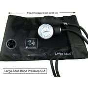 EMI Aneroid Sphygmomanometer Manual Blood Pressure Cuff - Plus Carrying Case (Large Adult - Black)