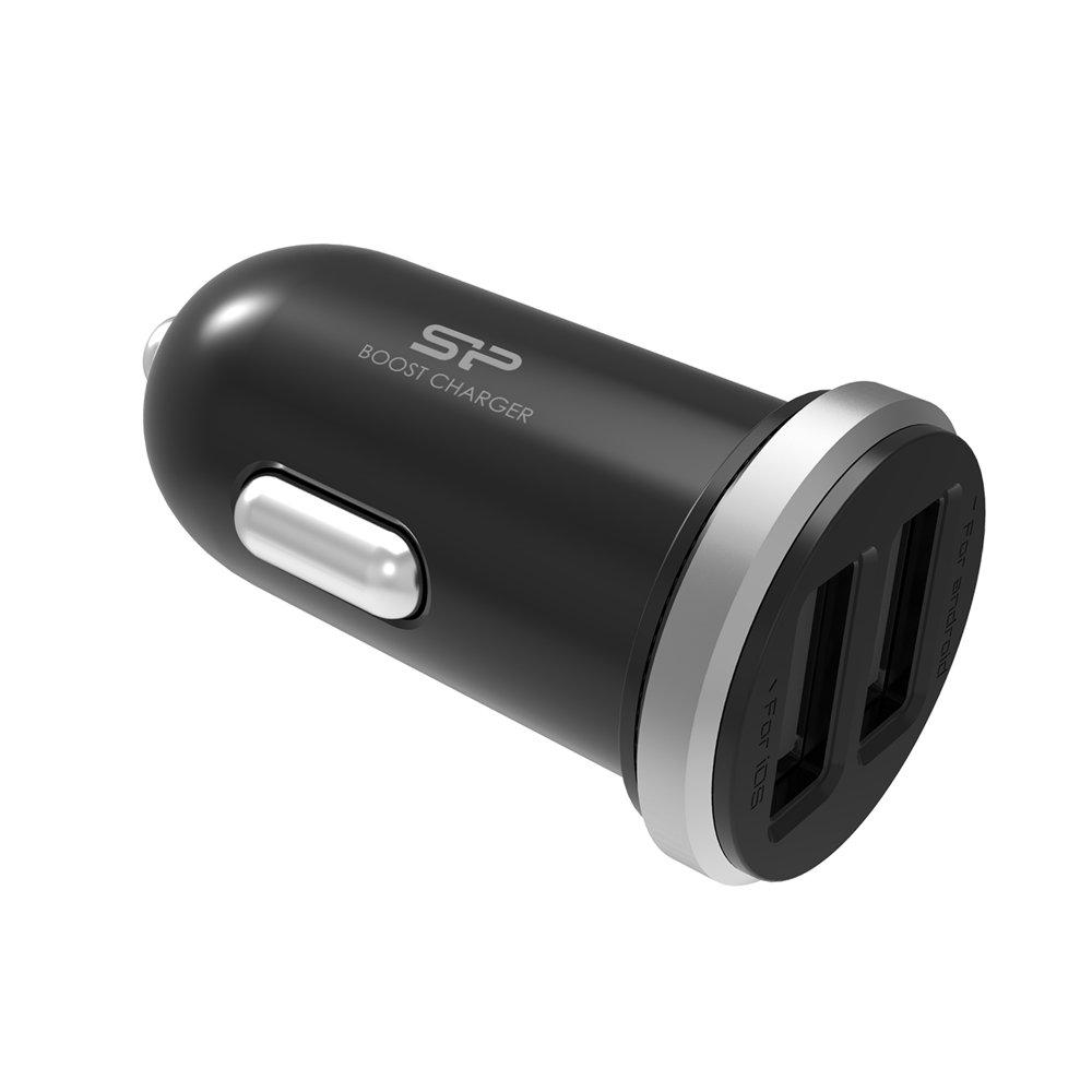 Silicon Power Dual USB Port Car Charger Adapter with LED indicator for iPhone