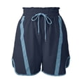 thumbnail image 4 of Yievot Cotton Athletic Shorts for Women Striped Elastic Waist Drawstring Lightweight Workout Gym Running Shorts, 4 of 4