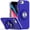 Blue, variant on For iPhone SE 3 (2022) SE/8/7 Metal CD Pattern Matte Finished Hybrid with Rotational Ring [Car Mount Friendly] Case - Black