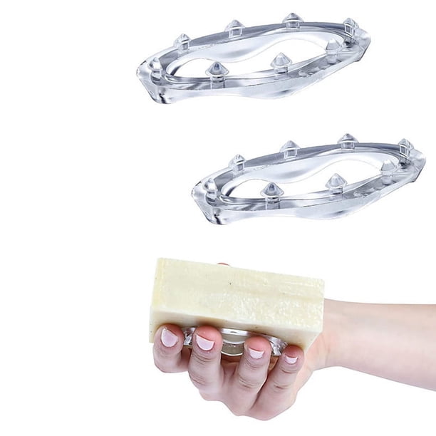Jabón transparente de 2 uds., soporte para barra, agarre para jabón, plato sin secado/reemplazo de soporte en baño/cocina, sin mango