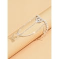 thumbnail image 4 of PISONIC Full Rhinestone Butterfly Link Chain Crystal Finger Bracelet with Ring Bracelet Link with Ring Bracelet Accessories Party for Women, 4 of 6