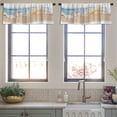 thumbnail image 4 of LALILO Kitchen Curtain Valance Wooden Desk Sea Sky Rod Pocket Window Curtain 52"x 18" Set of 2, 4 of 6