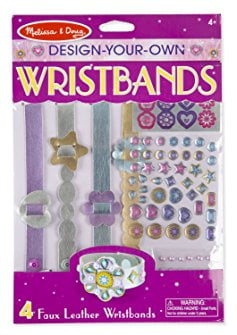 Melissa & Doug Design-Your-Own Wristbands Jewelry-Making Kit (Makes 4 Faux-Leather Wristbands)