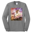 thumbnail image 2 of Unicorn Fanstasy Rainbow Castle Male Long Sleeve Shirt, Heather Grey, 2XL, 2 of 3