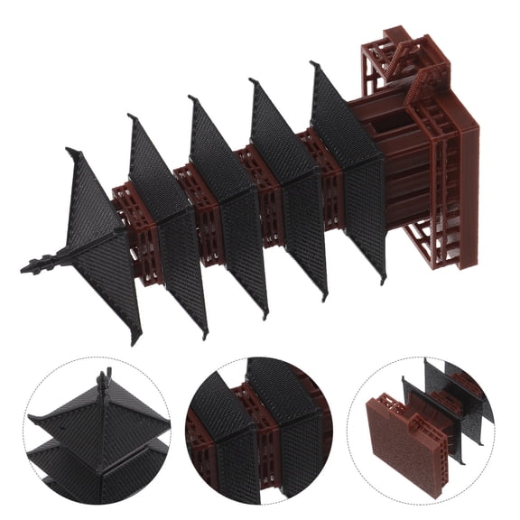 TABLZONE Japanese Garden Decor Miniature Five-Layer Tower Brown Plastic 1Pack