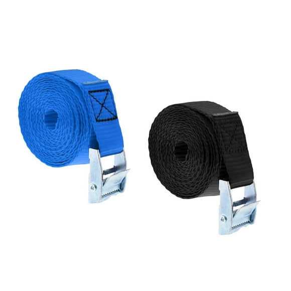 Ximing 2Pcs Heavy Duty Metal Cam Buckle Tie Down Straps Roof Racks Trailers 25mm X 2.5m Cargo Luggage Load Lashing Belt Strapping