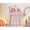 Pink, variant on Kids Vanity Set with Lights & Stool, Bear-Shaped Makeup Table with Touch LED Mirror, Wooden Princess Dress Up Table for Girls 3-8 Years, Playroom Bedroom Decor