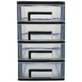 thumbnail image 5 of Xing Four-layer Storage Cabinet Plastic Drawer Type Closet Portable Multifunction Dustproof Storage Rack Organizer Furniture (Black and Transparent), 5 of 5